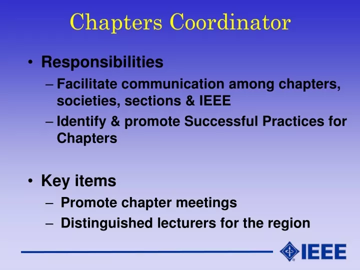 chapters coordinator
