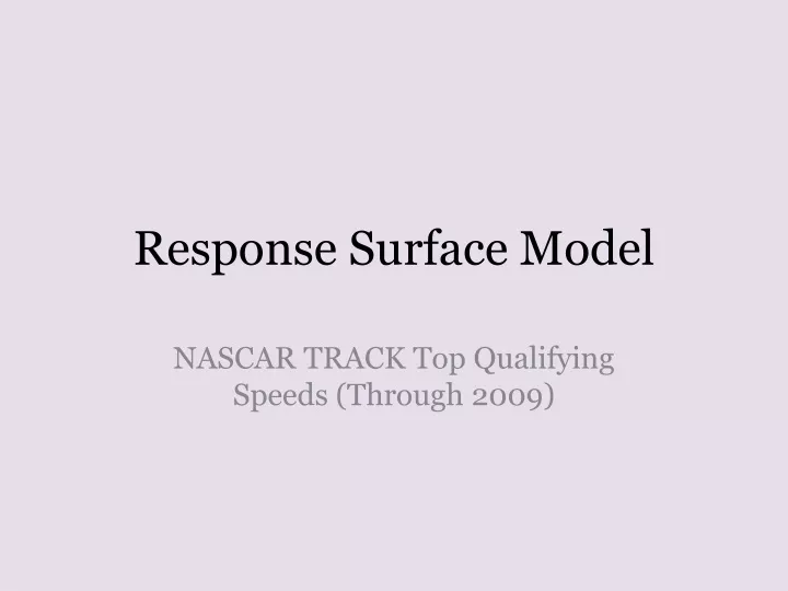response surface model