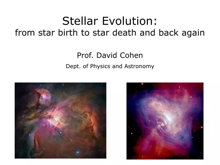 stellar evolution from star birth to star death
