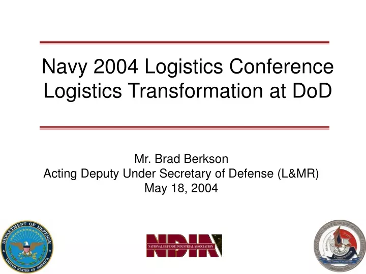 navy 2004 logistics conference logistics