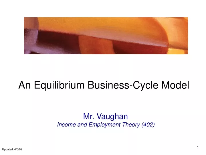 an equilibrium business cycle model