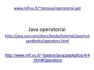Java operatoriai