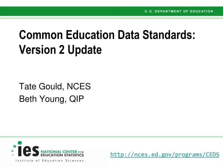 common education data standards version 2 update