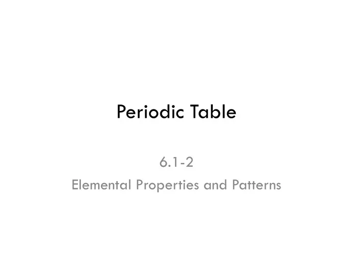 periodic table