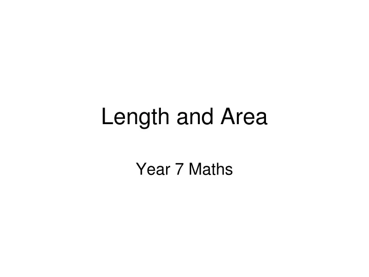 length and area