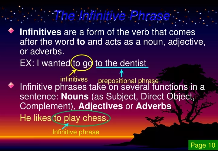 the infinitive phrase