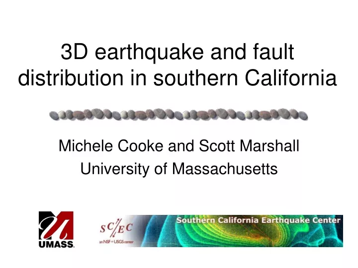 3d earthquake and fault distribution in southern california