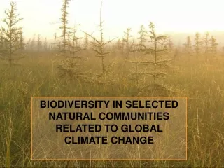 BIODIVERSITY IN SELECTED NATURAL COMMUNITIES  RELATED TO GLOBAL CLIMATE CHANGE