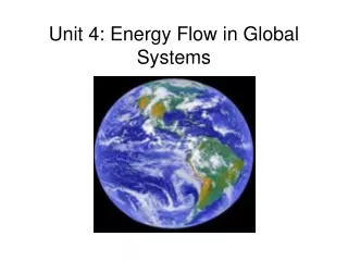 Unit 4: Energy Flow in Global Systems