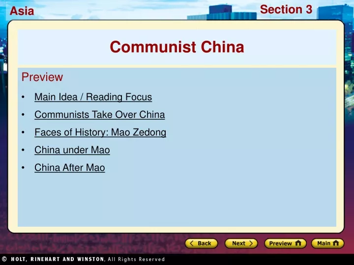 preview main idea reading focus communists take