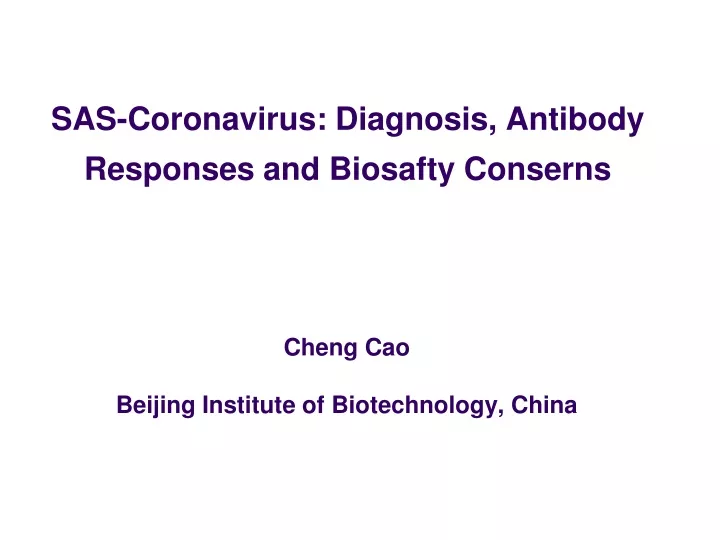 cheng cao beijing institute of biotechnology china