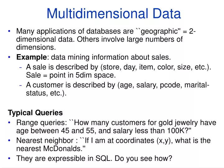 multidimensional data