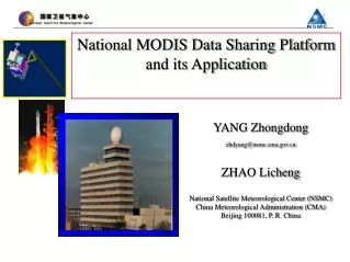 YANG Zhongdong  zhdyang@nsmc.cma ZHAO Licheng