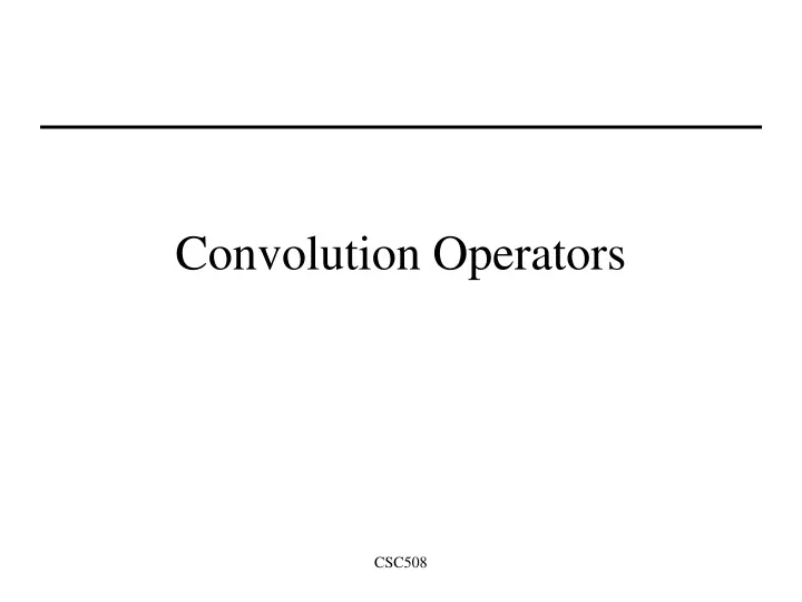 convolution operators