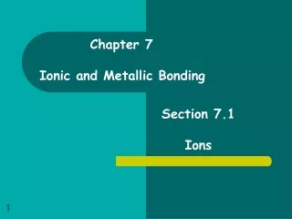 Chapter 7 Ionic and Metallic Bonding