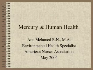 Mercury &amp; Human Health