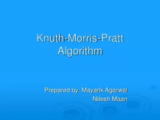 Knuth-Morris-Pratt Algorithm