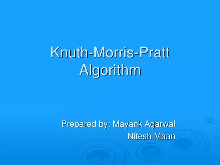 knuth morris pratt algorithm