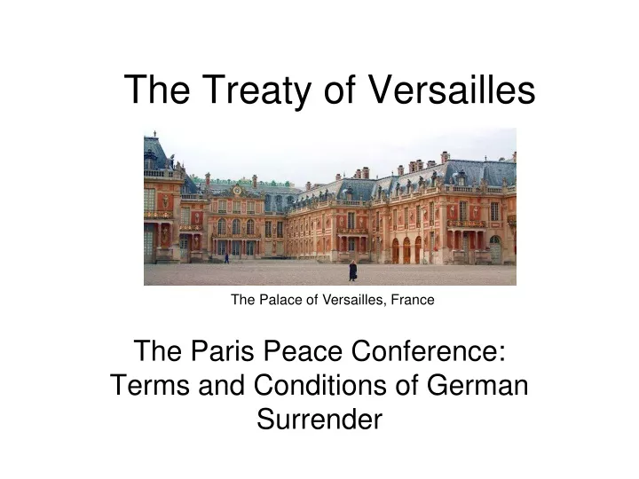 the treaty of versailles