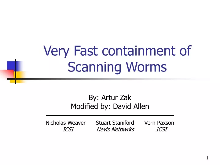 very fast containment of scanning worms