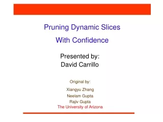 Pruning Dynamic Slices  With Confidence