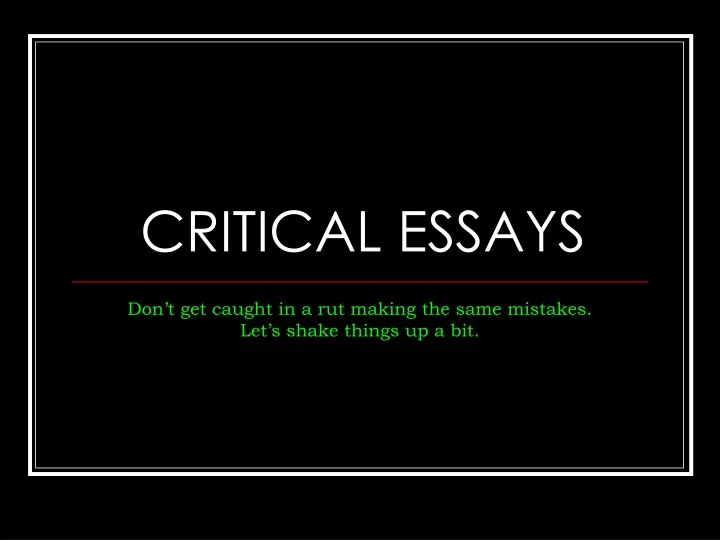 critical essays