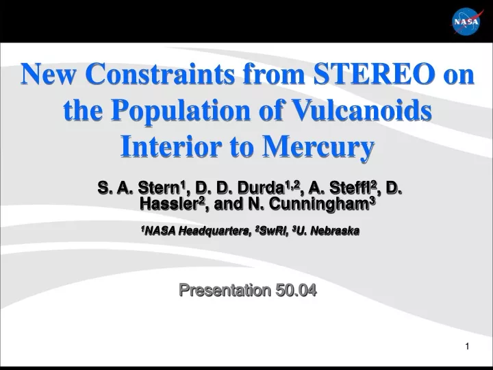 new constraints from stereo on the population