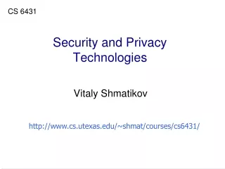 Security and Privacy Technologies