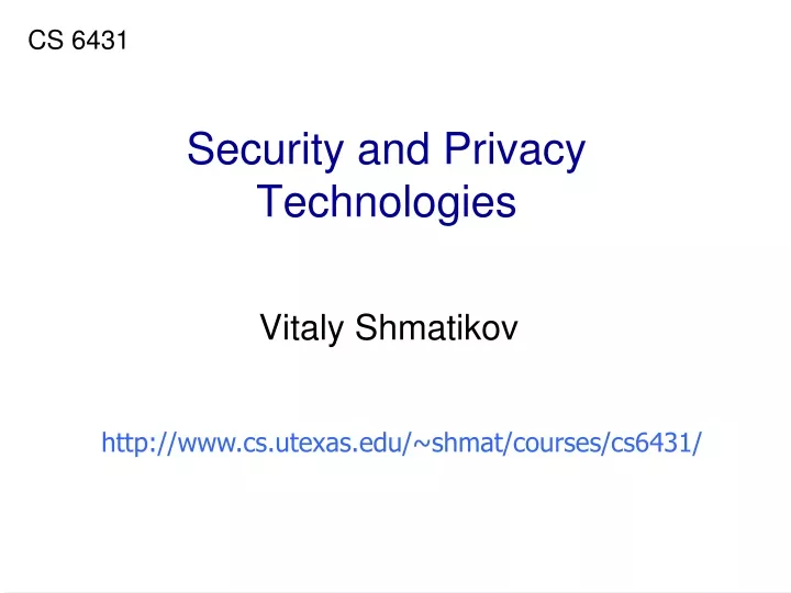security and privacy technologies