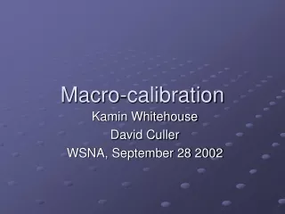 Macro-calibration