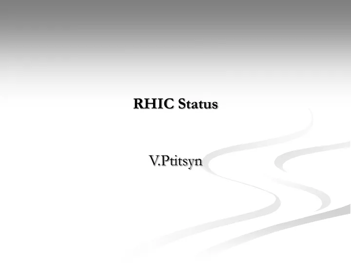 rhic status