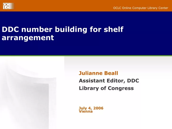 ddc number building for shelf arrangement