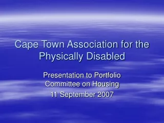Cape Town Association for the Physically Disabled