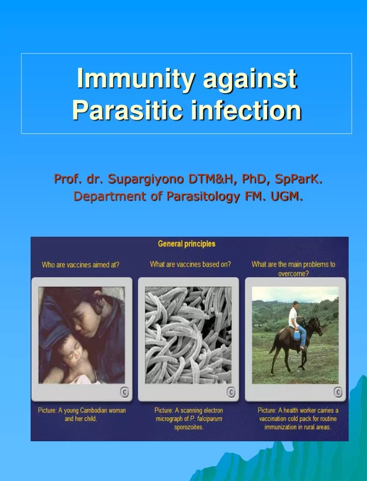 immunity against parasitic infection