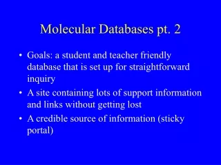 Molecular Databases pt. 2
