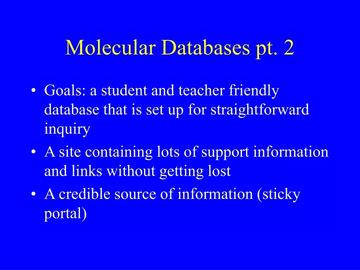 molecular databases pt 2