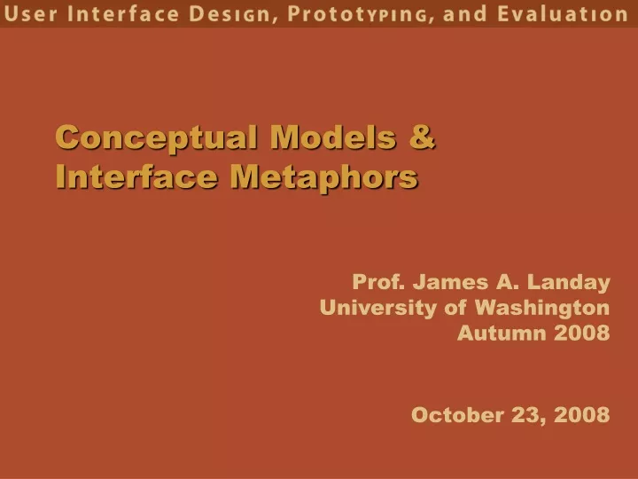 conceptual models interface metaphors