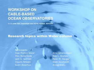 Research topics within Water column