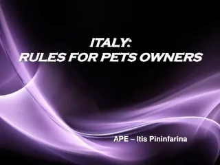 ITALY: RULES FOR PETS OWNERS