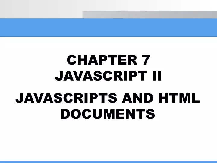 javascripts and html documents