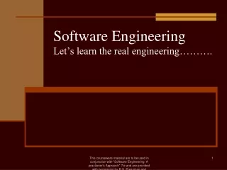 Software Engineering Let’s learn the real engineering……….