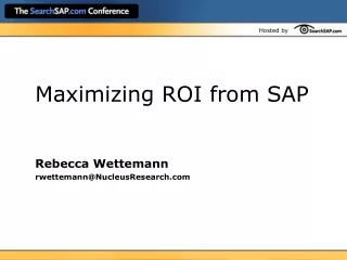 Maximizing ROI from SAP