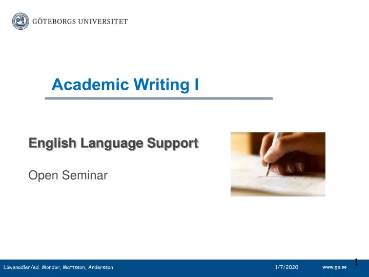 academic writing i