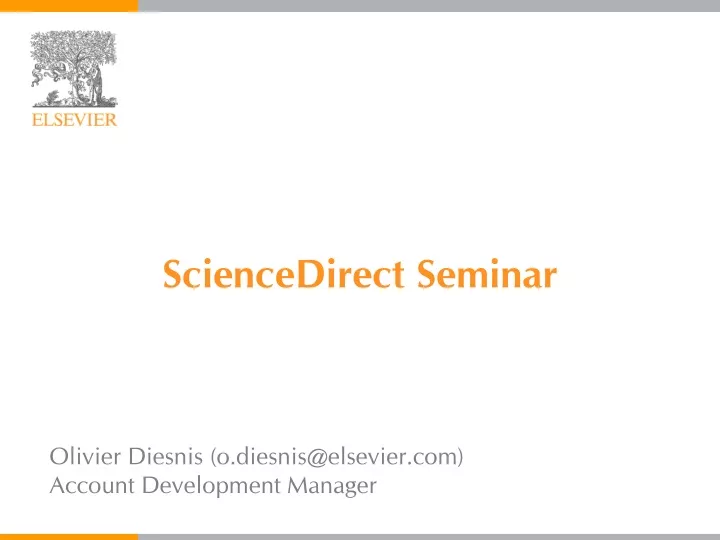 sciencedirect seminar