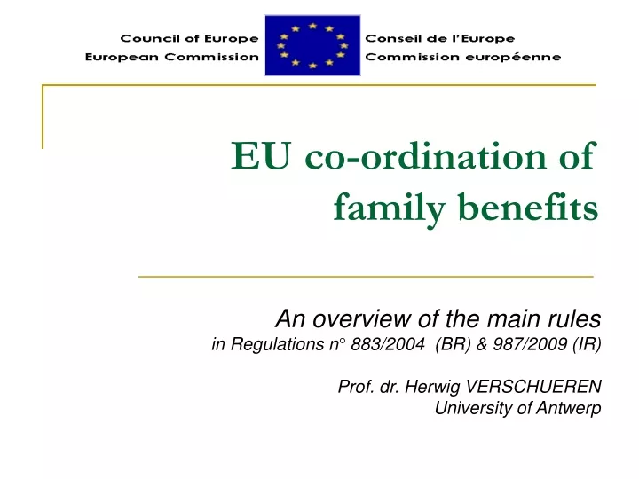 eu co ordination of family benefits