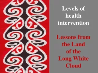 Levels of health intervention Lessons from the Land of the Long White Cloud