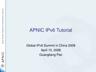 APNIC IPv6 Tutorial