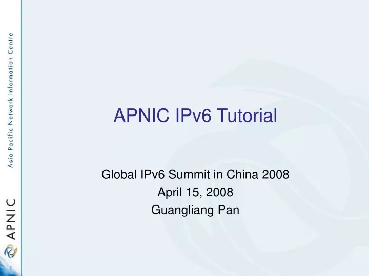 apnic ipv6 tutorial