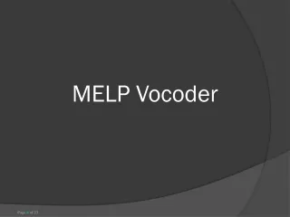 MELP Vocoder
