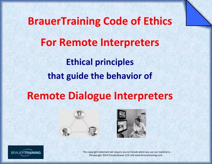 brauertraining code of ethics for remote